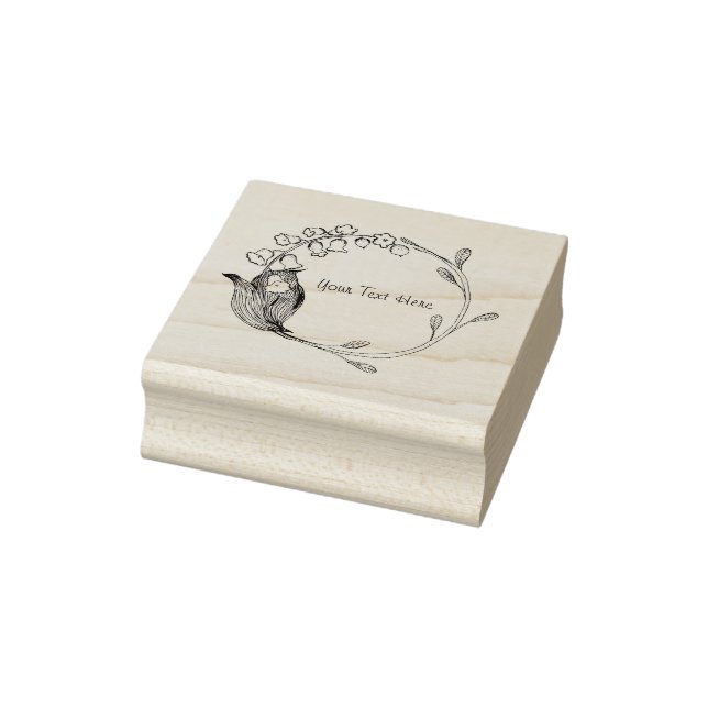 Zirkuläre Blumenrinde mit süßen Pea-Blume Gummistempel (Stempel)