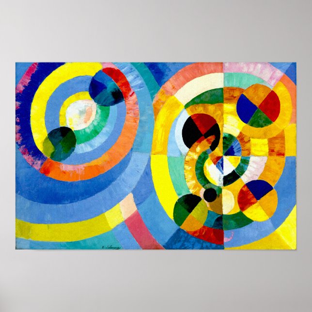 Zirkulare Formen abstrakter Kunst von Robert Delau Poster (Vorne)