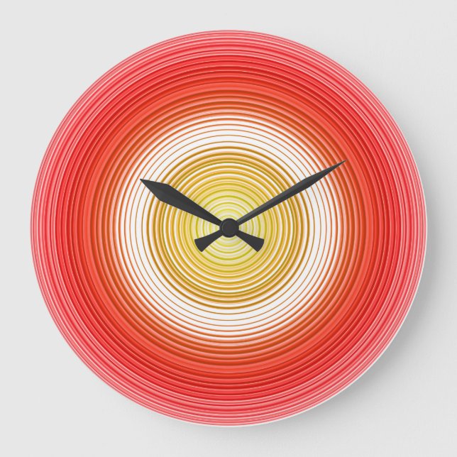 Zirkuläre Tomatenfarben Große Wanduhr (Vorderseite)