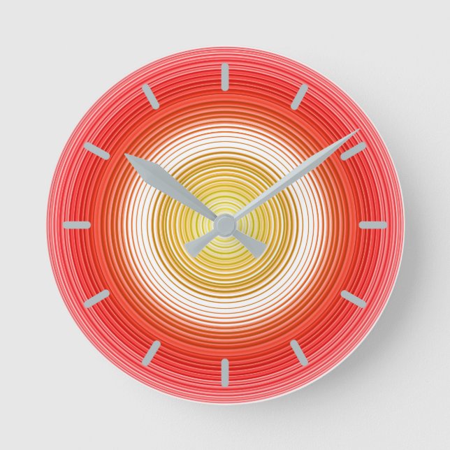 Zirkuläre Tomatenfarben Runde Wanduhr (Vorderseite)