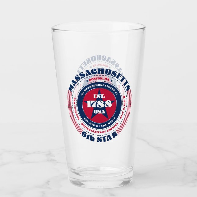 Zirkuläre Typografie von Massachusetts Glas (Vorderseite)