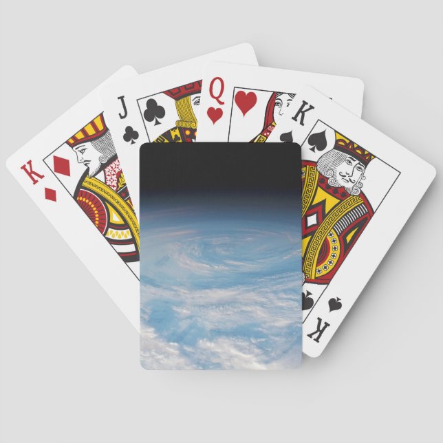 Zirkuläre Wolkenbildung über den Südpazifik. Spielkarten (Rückseite)