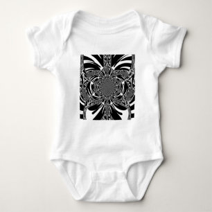 Zirkuläre Zebra Kaleidoskop Kunst Print Baby Strampler