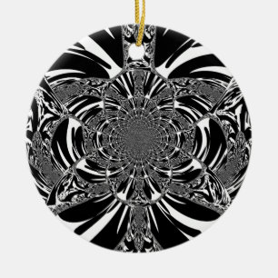 Zirkuläre Zebra Kaleidoskop Kunst Print Keramik Ornament