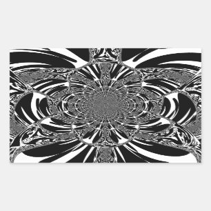 Zirkuläre Zebra Kaleidoskop Kunst Print Rechteckiger Aufkleber