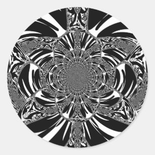 Zirkuläre Zebra Kaleidoskop Kunst Print Runder Aufkleber