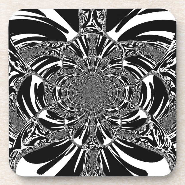 Zirkuläre Zebra Kaleidoskop Kunst Print Untersetzer (Vorderseite)