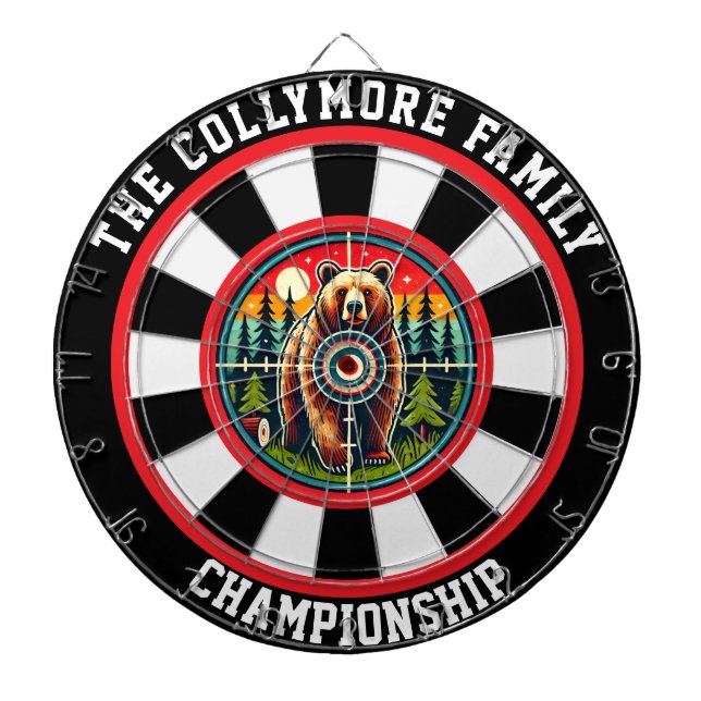 Zirkulärer Grizzlyn in Forest Target Dartscheibe (vorne)
