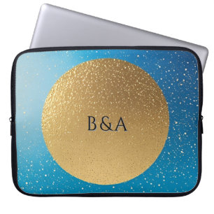 Zirkuläres goldenes Staubmuster Laptopschutzhülle