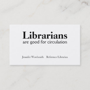 Zirkulations-Wortspiel-Bibliothekar-Visitenkarten Visitenkarte