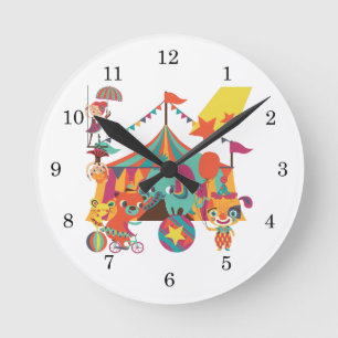 Zirkus-Ausführende Runde Wanduhr