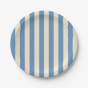 Zirkus-Blau-Creme-Streifen Vintage Retro-Karneva Pappteller