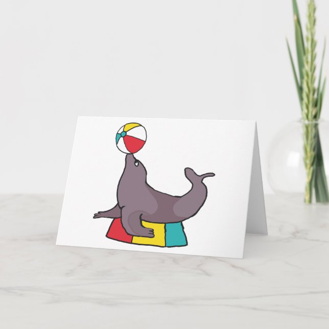 Zirkus Darstellendes Siegel Karte (Vorderseite)