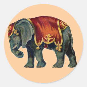 Zirkus-Elefant-Aufkleber Runder Aufkleber