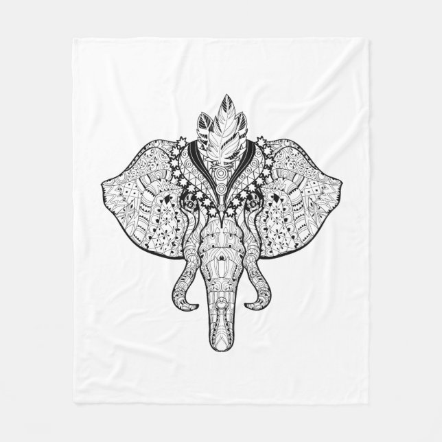 Zirkus-Elefant-Gekritzel Fleecedecke (Vorderseite)