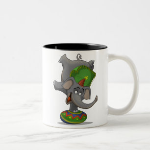 Zirkus-Elefant-Tasse Zweifarbige Tasse