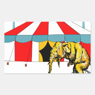 Zirkus-Erinnerungsstücke in Erinnerung an Zirkusel Rechteckiger Aufkleber