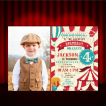 Zirkus-Geburtstags-Foto-Einladungs-Karneval laden