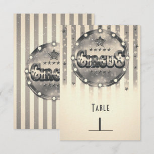 Zirkus-Geburtstagsfeier Tisch Nummer im Vintage-St Einladung