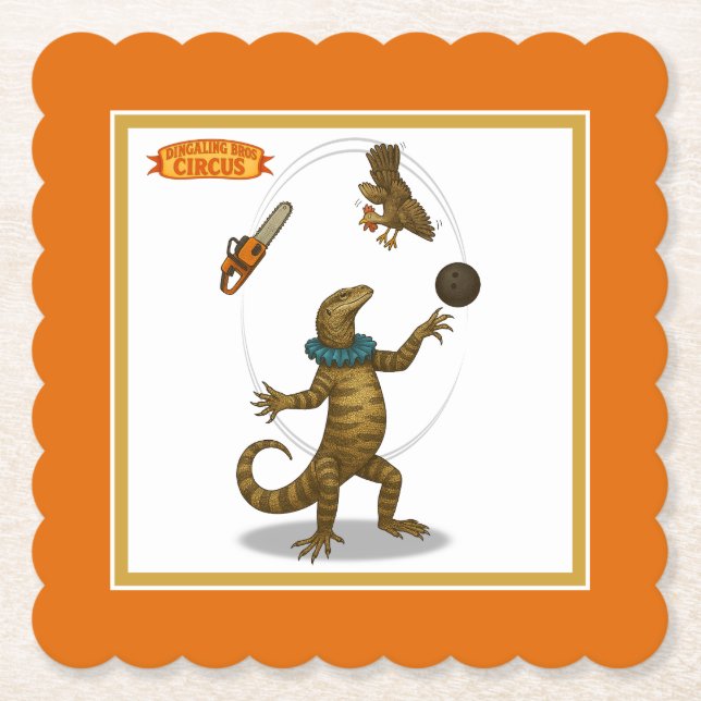 Zirkus-Goanna-Jongleur Untersetzer (Vorderseite)
