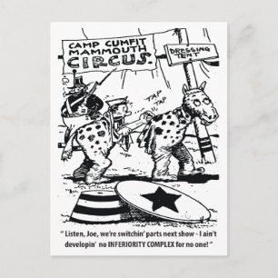 Zirkus Humor, kein Minderwertigkeitskomplex, lusti Postkarte