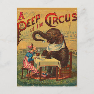 Zirkus im Vintage-Stil Postkarte