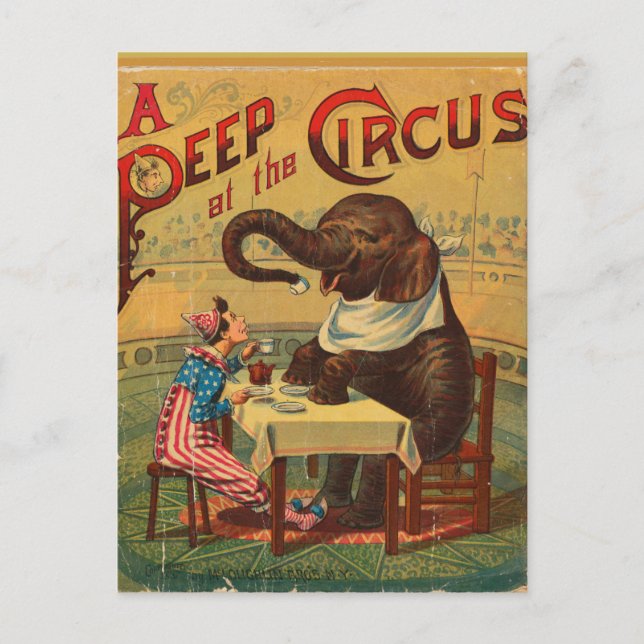 Zirkus im Vintage-Stil Postkarte (Vorderseite)