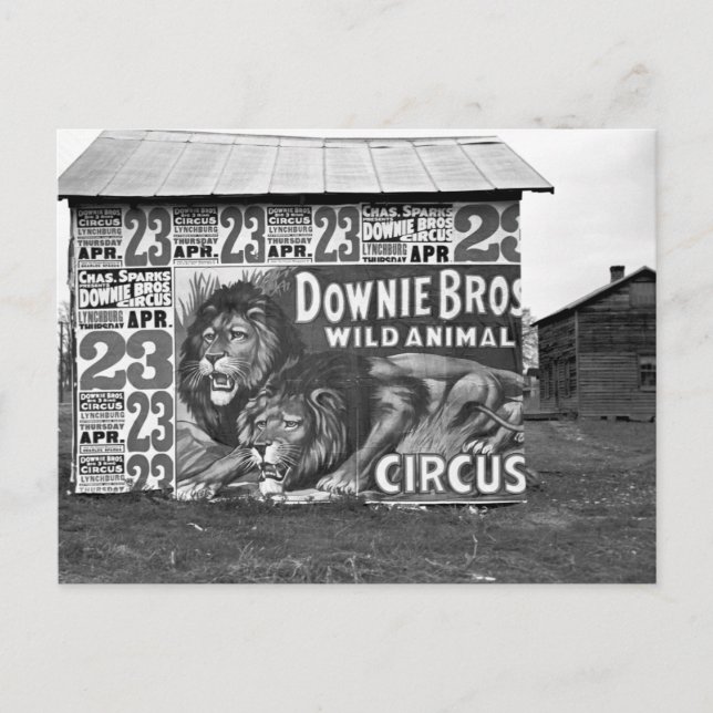 Zirkus in Tennessee, 1930er Postkarte (Vorderseite)