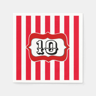 Zirkus Karneval Geburtstagsparty DIY AGE Streifen Serviette