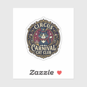 Zirkus Karneval Katze Katzen-Vater-Geschenkidee - Aufkleber