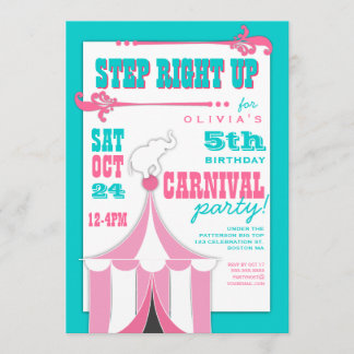 Zirkus-Karnevals-Geburtstags-Party-große Einladung