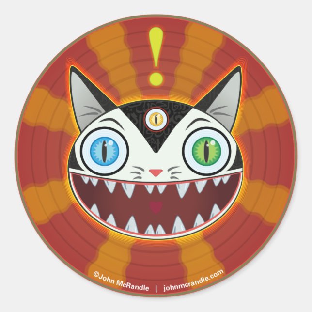 Zirkus-Katzen-Aufkleber Runder Aufkleber (Vorderseite)