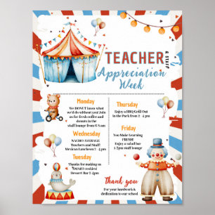 Zirkus-Lehrer-Dankeswoche-Itinerar Poster