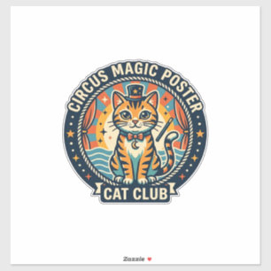 Zirkus-Magie-Plakat Katze Süße Kitty Design - Zirk Aufkleber
