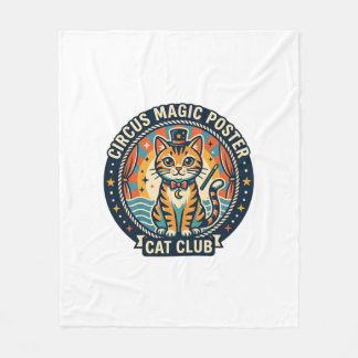 Zirkus-Magie-Plakat Katze Süße Kitty Design - Zirk Fleecedecke