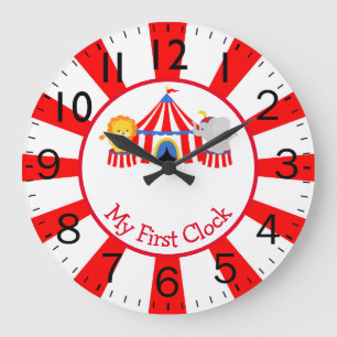 Zirkus mit den ersten Tieren Große Wanduhr