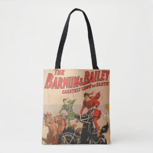 Zirkus-Rennen mit Männern, die zwei Pferde umherzi Tasche