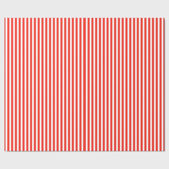 Zirkus-rote und weiße Cabana-Streifen Geschenkpapier (Saum)