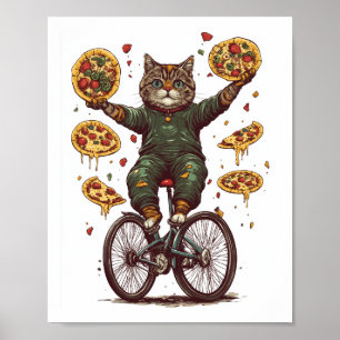 Zirkus Snack Katze � Lustiger Food Jongleur Katze Poster