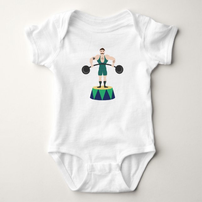 Zirkus-starker Mann Baby Strampler (Vorderseite)