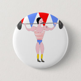 Zirkus-starker Mann-Zirkus-Thema-Party Button