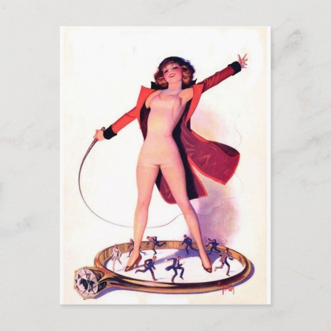 Zirkus-Tagesfilm-Spaß-Vintage Kunst Postkarte (Vorderseite)