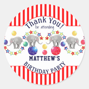 Zirkus-Thema-Elefant-Karnevals-Party Runder Aufkleber