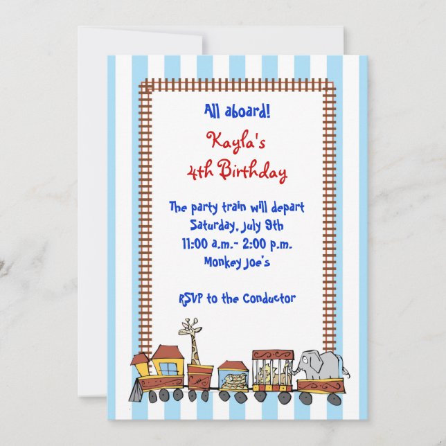 Zirkus-Zug-Einladung Einladung (Vorderseite)