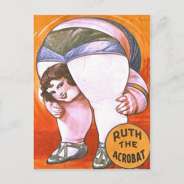 Zirkusakrobat im Vintage-Stil Postkarte (Vorderseite)