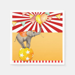 Zirkuselefant auf Ball Karneval Baby Shower Party Serviette