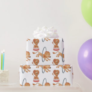 Zirkuslionen, Hoop Lion, Balancing Lion Geschenkpapier