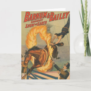 Zirkuspferd, das durch einen Flammenhaufen springe Karte