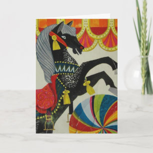 Zirkuspferd im Vintage-Stil Karte