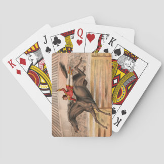 Zirkuspferd und Draufgänger mit hohem Poker  Spielkarten